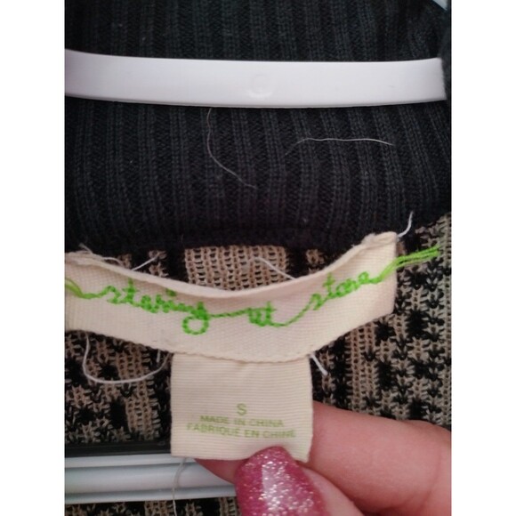 Staring at Stars Anthropologie Open Front Waterfall Knit Geometric Cardigan S - Picture 4 of 9